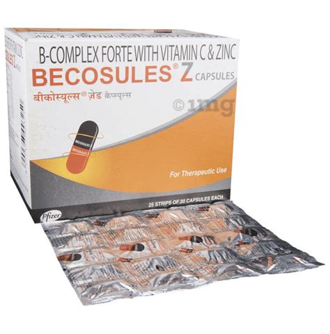Becosules Z Capsule with Vitamin B Complex, Vitamin C & Zinc.